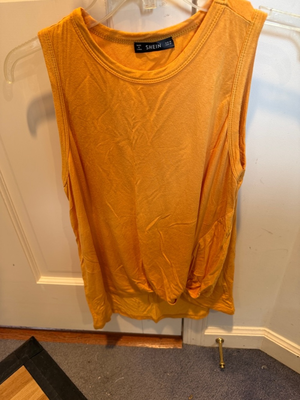 Mustard Yellow Sleeveless Tank Top, medium.